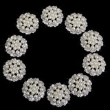 Maxbell 20pcs Crystal Rhinestone Pearl Flower Embellishments Button Flatback DIY Craft