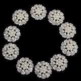Maxbell 10pcs Crystal Rhinestone Pearl Flower Embellishments Button 30mm - Aladdin Shoppers