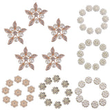 Maxbell 6xCrystal Diamante Pearl Flower Buttons FLATBACK Embellishment D