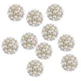 Maxbell 6xCrystal Diamante Pearl Flower Buttons FLATBACK Embellishment D