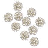 Maxbell 6xCrystal Diamante Pearl Flower Buttons FLATBACK Embellishment D