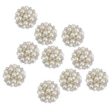 Maxbell 6xCrystal Diamante Pearl Flower Buttons FLATBACK Embellishment D