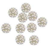 Maxbell 6xCrystal Diamante Pearl Flower Buttons FLATBACK Embellishment D