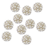 Maxbell 6xCrystal Diamante Pearl Flower Buttons FLATBACK Embellishment D