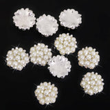 Maxbell 20pcs Crystal Rhinestone Pearl Flower Embellishments Button Flatback DIY Craft