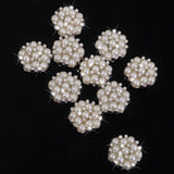 Maxbell 6xCrystal Diamante Pearl Flower Buttons FLATBACK Embellishment D