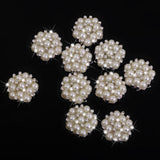 Maxbell 6xCrystal Diamante Pearl Flower Buttons FLATBACK Embellishment D