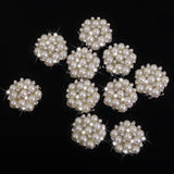 Maxbell 20pcs Crystal Rhinestone Pearl Flower Embellishments Button Flatback DIY Craft