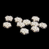 Maxbell 6xCrystal Diamante Pearl Flower Buttons FLATBACK Embellishment D