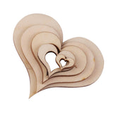 Maxbell 6x3mm Wooden Blank Hollow Heart Embellishments DIY Crafts 10mm 100pcs