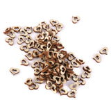 Maxbell 6x3mm Wooden Blank Hollow Heart Embellishments DIY Crafts 10mm 100pcs