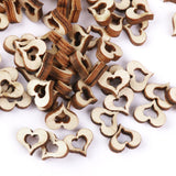 Maxbell 6x3mm Wooden Blank Hollow Heart Embellishments DIY Crafts 10mm 100pcs