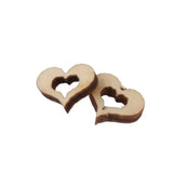 Maxbell 6x3mm Wooden Blank Hollow Heart Embellishments DIY Crafts 10mm 100pcs