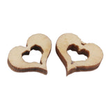 Maxbell 6x3mm Wooden Blank Hollow Heart Embellishments DIY Crafts 10mm 100pcs