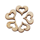 Maxbell 6x3mm Wooden Blank Hollow Heart Embellishments DIY Crafts 10mm 100pcs