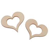Maxbell 3mm Wooden Blank Hollow Heart Embellishments DIY Crafts 50mm 25pcs