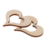 Maxbell 3mm Wooden Blank Hollow Heart Embellishments DIY Crafts 50mm 25pcs