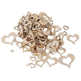 Maxbell 3mm Wooden Blank Hollow Heart Embellishments DIY Crafts 10mm-50mm 100pcs