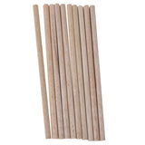 Maxbell 12x10pcs Natural Wood Sticks DIY Hobby Craft 8x8mm