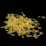 Maxbell 4x100PCs Gift Metal Charm Pendants Hollow Key Golden Alloy Charms 22mmx10mm