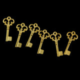 Maxbell 4x100PCs Gift Metal Charm Pendants Hollow Key Golden Alloy Charms 22mmx10mm