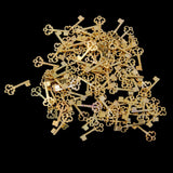 Maxbell 4x100PCs Gift Metal Charm Pendants Hollow Key Golden Alloy Charms 22mmx10mm