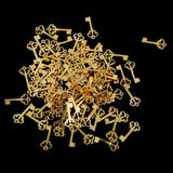Maxbell 4x100PCs Gift Metal Charm Pendants Hollow Key Golden Alloy Charms 22mmx10mm