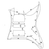 Maxbell 2Pcs 3 Ply Quality Guitar Pick Guard for Ibanez RG 350 DX Black + White