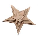 Maxbell 8x50/25/10pcs Wood Stars Craft Scrapbooking Embellishment 50pcs 40mm