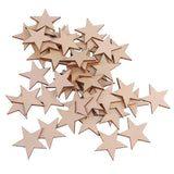Maxbell 6x50/25/10pcs Wood Stars Craft Scrapbooking Embellishment 50pcs 40mm