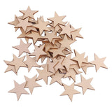 Maxbell 8x50/25/10pcs Wood Stars Craft Scrapbooking Embellishment 50pcs 40mm