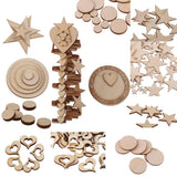 Maxbell 6x50/25/10pcs Wood Stars Craft Scrapbooking Embellishment 50pcs 40mm