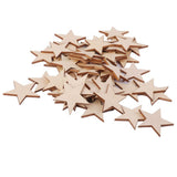 Maxbell 8x50/25/10pcs Wood Stars Craft Scrapbooking Embellishment 50pcs 40mm