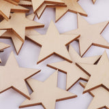 Maxbell 6x50/25/10pcs Wood Stars Craft Scrapbooking Embellishment 50pcs 40mm