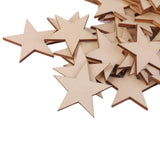 Maxbell 8x50/25/10pcs Wood Stars Craft Scrapbooking Embellishment 50pcs 40mm