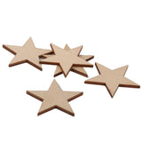 Maxbell 8x50/25/10pcs Wood Stars Craft Scrapbooking Embellishment 50pcs 40mm