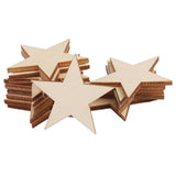 Maxbell 8x50/25/10pcs Wood Stars Craft Scrapbooking Embellishment 25pcs 50mm