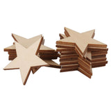 Maxbell 6x50/25/10pcs Wood Stars Craft Scrapbooking Embellishment 25pcs 50mm