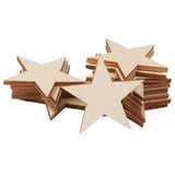 Maxbell 6x50/25/10pcs Wood Stars Craft Scrapbooking Embellishment 25pcs 50mm