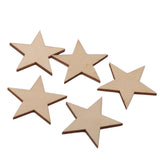 Maxbell 8x50/25/10pcs Wood Stars Craft Scrapbooking Embellishment 25pcs 50mm