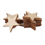 Maxbell 6x50/25/10pcs Wood Stars Craft Scrapbooking Embellishment 25pcs 50mm