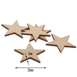 Maxbell 6x50/25/10pcs Wood Stars Craft Scrapbooking Embellishment 25pcs 50mm