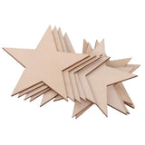 Maxbell 3mm Thick Star Shape Wooden Embellishments for DIY Crafts 10pcs 100mm