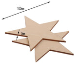 Maxbell 3mm Thick Star Shape Wooden Embellishments for DIY Crafts 10pcs 100mm