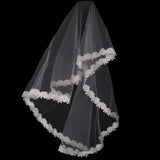 Maxbell Charming Elegant Wedding Bridal Veil with Flower Edge