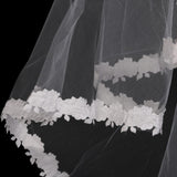 Maxbell Charming Elegant Wedding Bridal Veil with Flower Edge