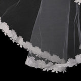 Maxbell Charming Elegant Wedding Bridal Veil with Flower Edge