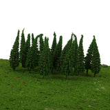 Maxbell 4xPagoda Trees Model Train Railroad Scenery 50pcs 1:100 Green