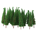 Maxbell 4xPagoda Trees Model Train Railroad Scenery 50pcs 1:100 Green