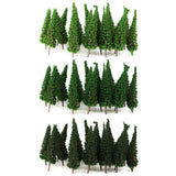 Maxbell 4xPagoda Trees Model Train Railroad Scenery 50pcs 1:100 Green